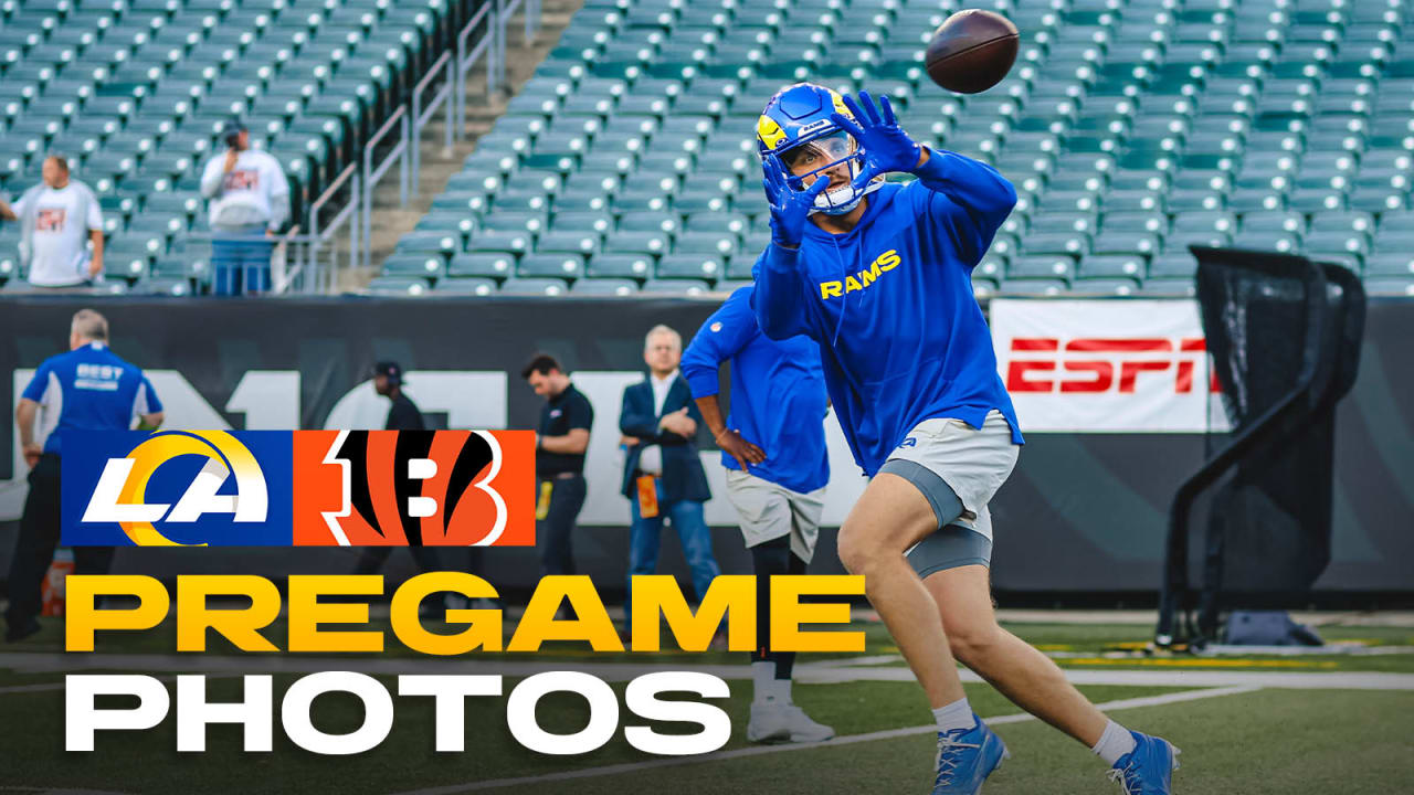 PREGAME PHOTOS: Ben Skowronek, Aaron Donald & more Rams players warm up at  Paycor Stadium ahead of Week 3 matchup vs. Bengals