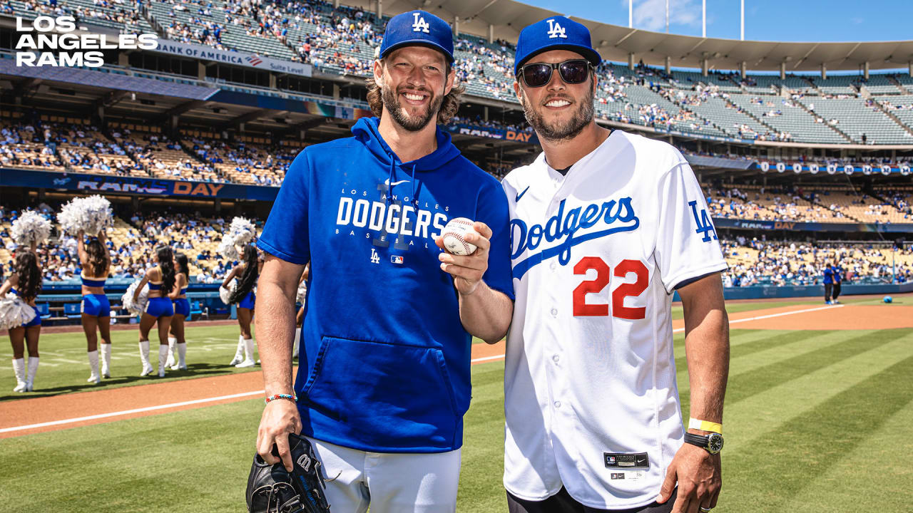PHOTOS Matthew Stafford throws first pitch for Rams Day at Dodger Stadium