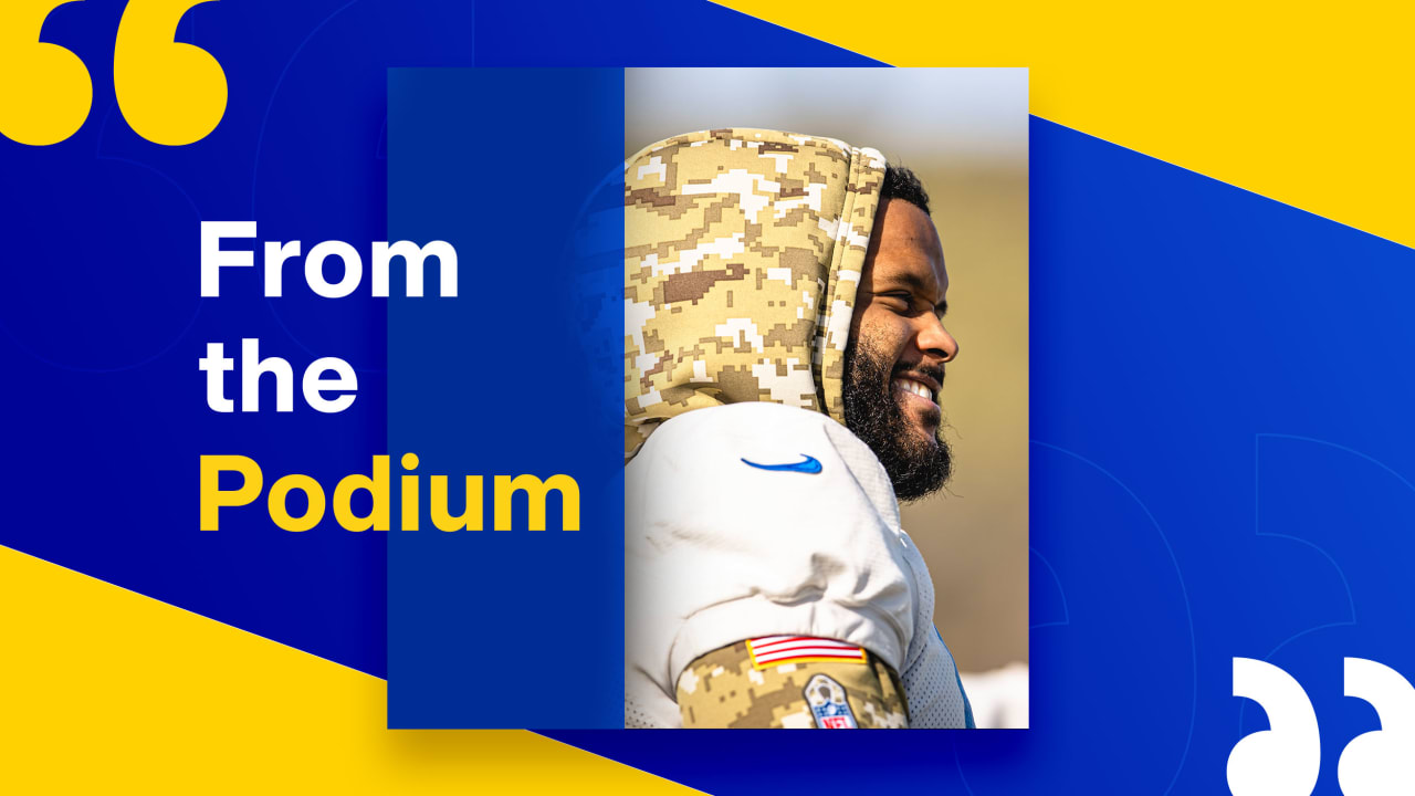 From the Podium: Raheem Morris on addition of Eric Weddle, Kevin O’Connell on Cam Akers, Cooper Kupp, Aaron Donald and Jalen Ramsey react to All-Pro recognition