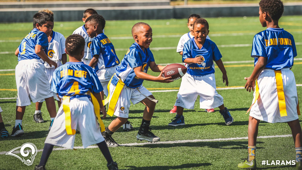 NFL Franklin Sports Los Angeles Rams Youth Flag Football Set