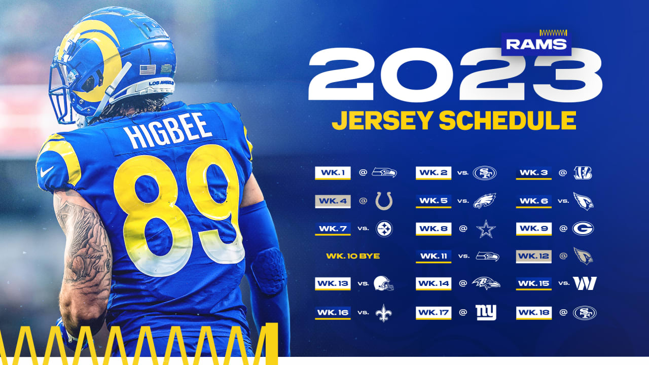 Los Angeles Rams 2022 season uniform schedule