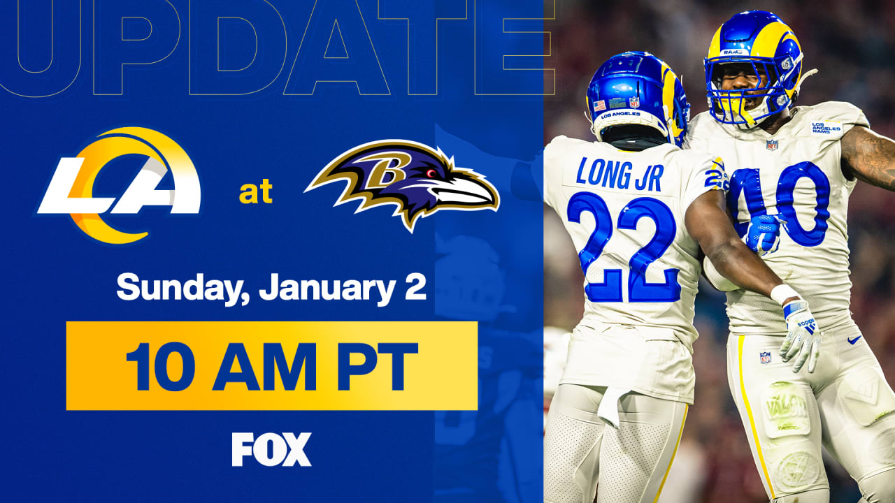 Rams-Ravens kickoff moved to 10 a.m. pacific time