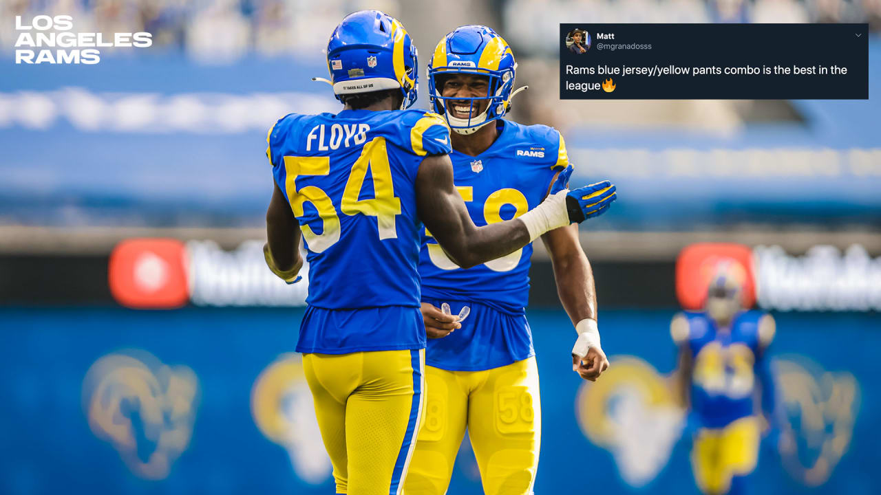 LA Rams don Royal Jersey/Sol Pants for Wildcard game vs Cardinals