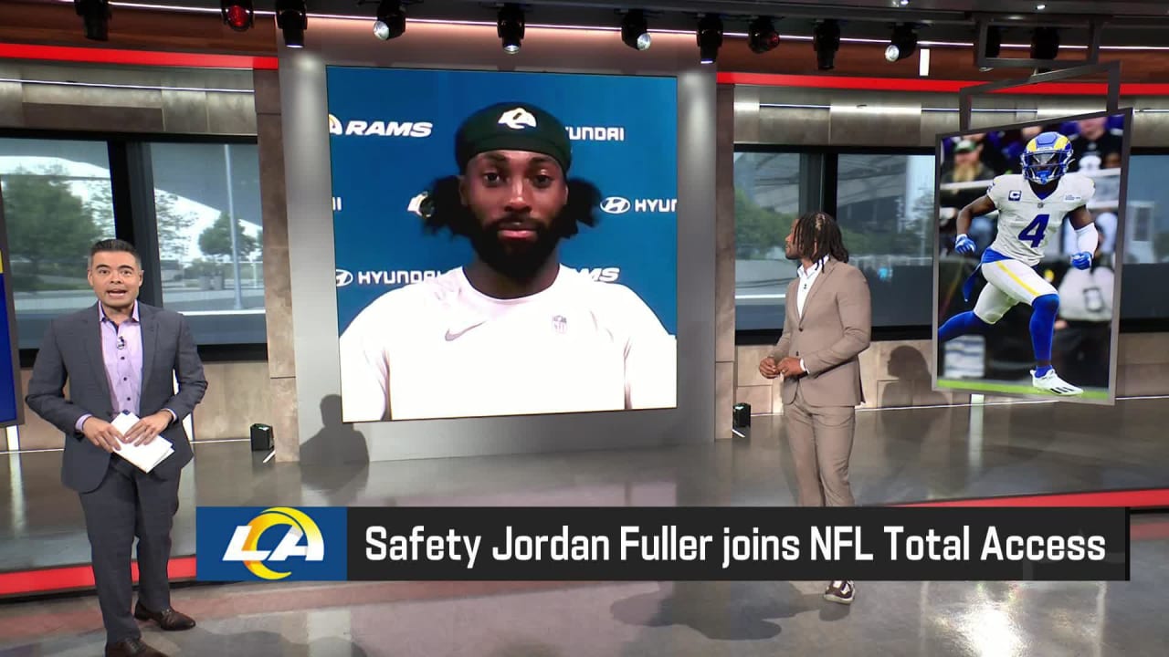 Safety (4) Jordan Fuller of the Los Angeles Rams warms up before playing  against the San Francisco 49ers in an NFL football game, Monday, Oct. 3,  2022, in Santa Clara, Calif. 49ers