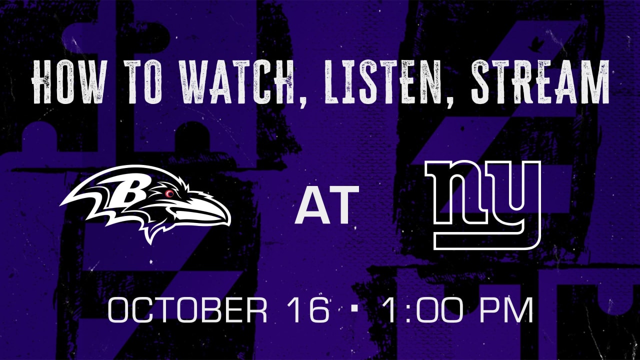How to Watch, Listen, Live Stream Ravens vs. Giants Week 6 2022