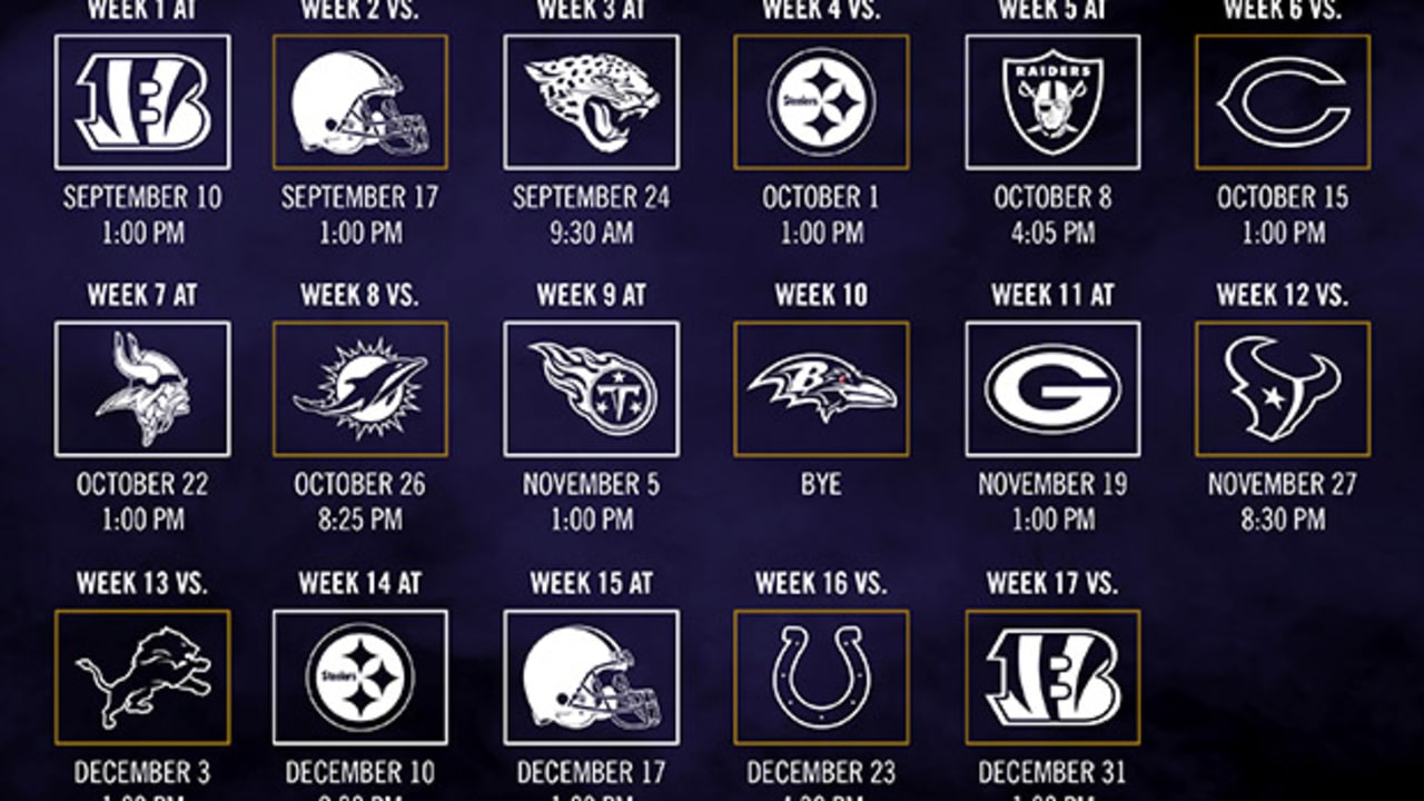 ravens schedule for this year