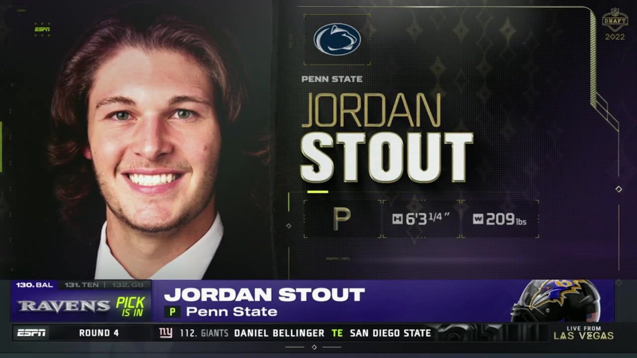 Ravens draft Penn State punter Jordan Stout at No. 130