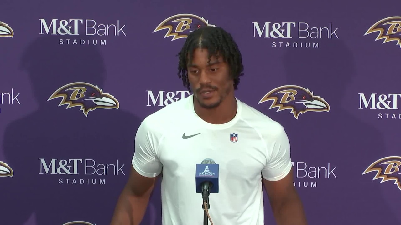 Baltimore Ravens wide receiver Shemar Bridges takes part in drills at the  NFL Football Team's practice in Owings Mills, Md., Wednesday, July 27,  2022,(AP Photo/Gail Burton Stock Photo - Alamy