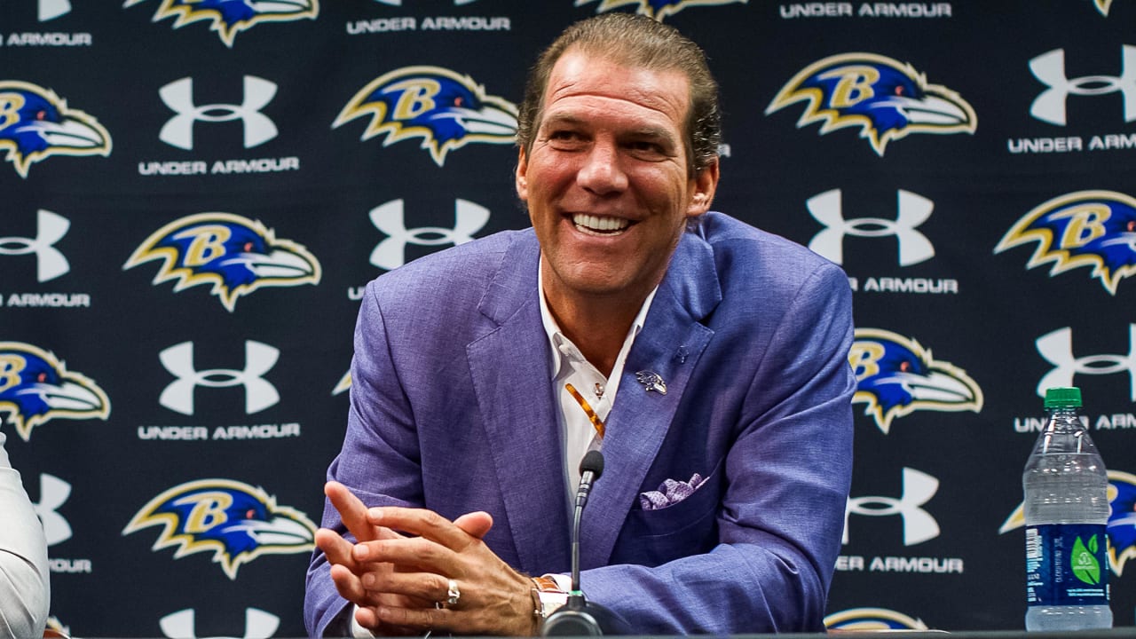 Why Under Armour kept its logo up during Steve Bisciotti's press