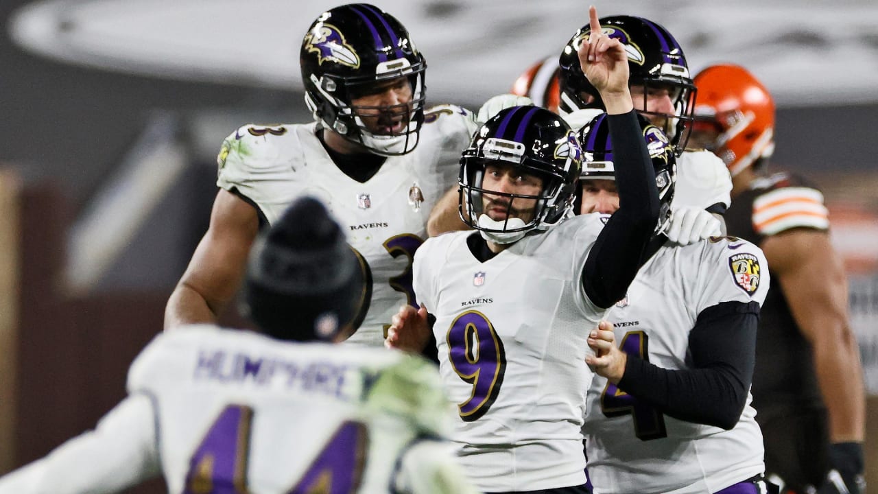 Baltimore Ravens at Cleveland Browns, Monday Night Football, Week 14,  FirstEnergy Stadium, Justin Tucker, Field Goal