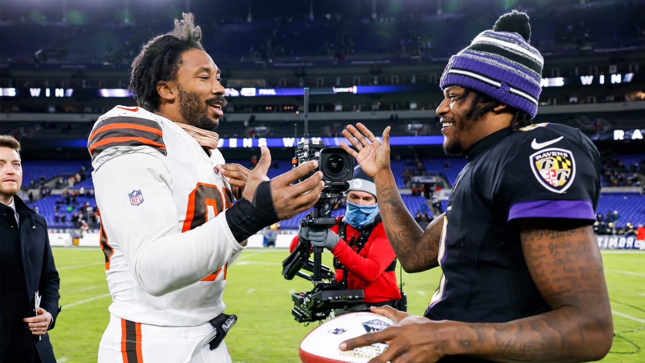 Sold at Auction: November 10, 2019 Myles Garrett game worn Cleveland Browns  jersey.