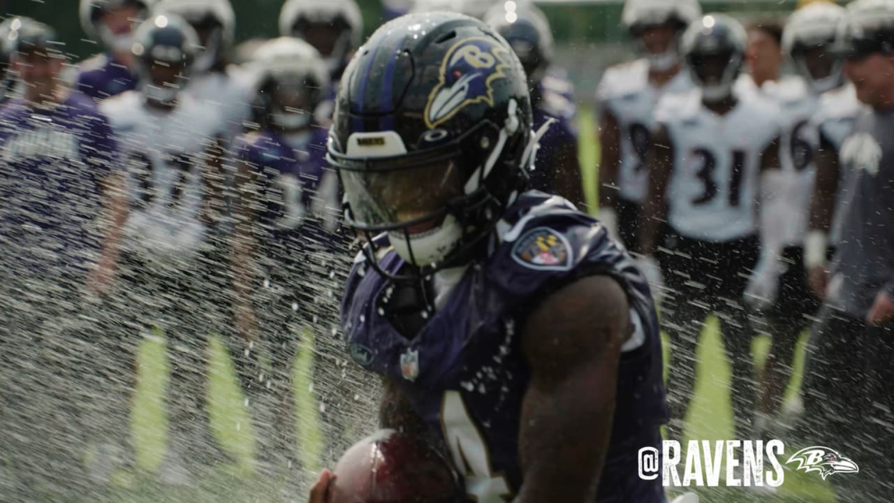 Ravens Rookies Slip 'N Slide After Practice