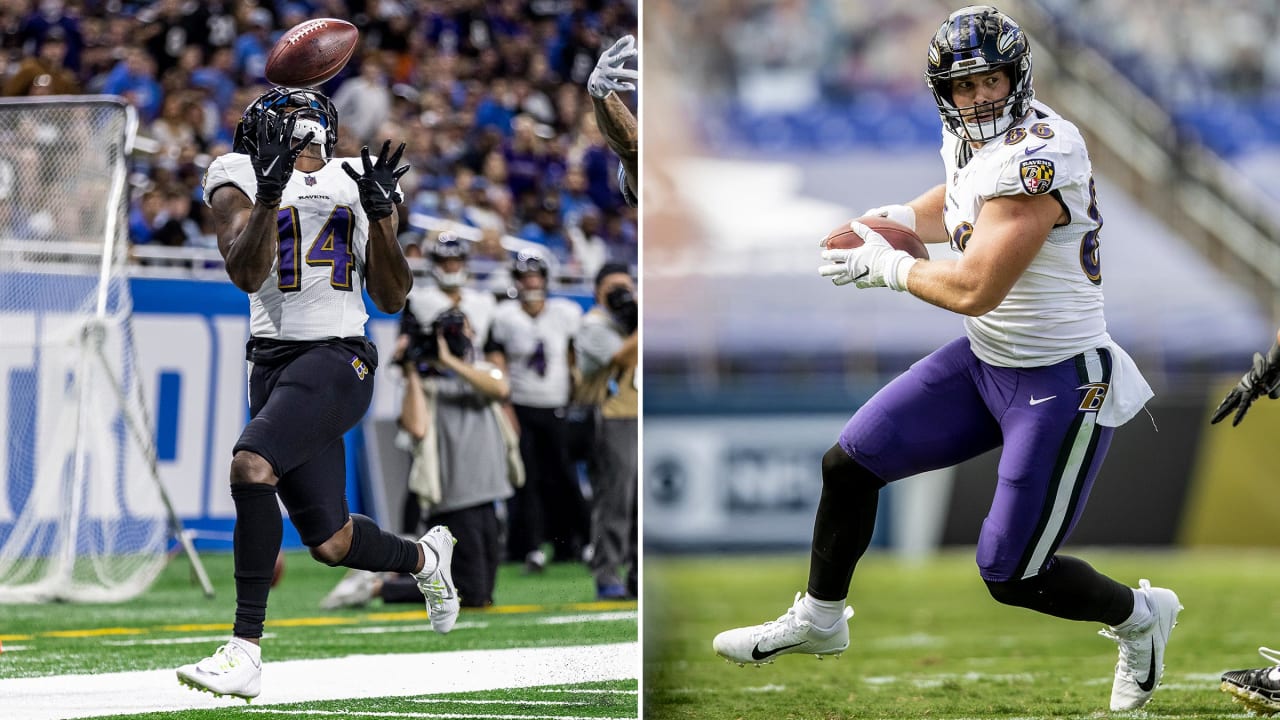 Baltimore Ravens wide receiver Marquise Brown (5) in action during the  second half of an NFL football game against the Indianapolis Colts, Monday,  Oct. 11, 2021, in Baltimore. (AP Photo/Nick Wass Stock