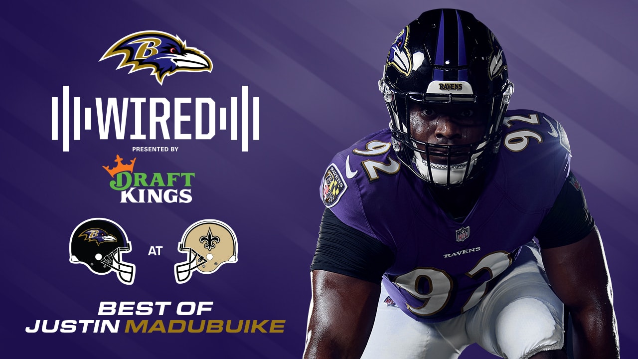 Baltimore Ravens defensive tackle Justin Madubuike chases down