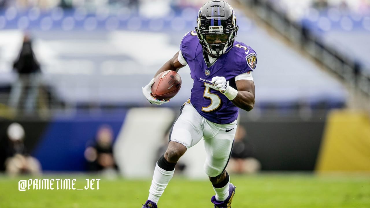 Jersey BaltimoreRavensMen #5 Marquise Brown Lamar Jackson