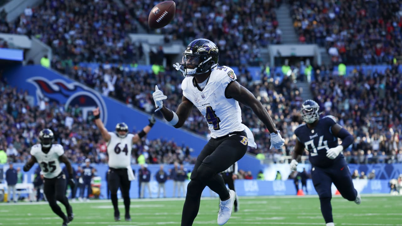 Zay Flowers Gets First Career Touchdown In London | Ravens-Titans ...