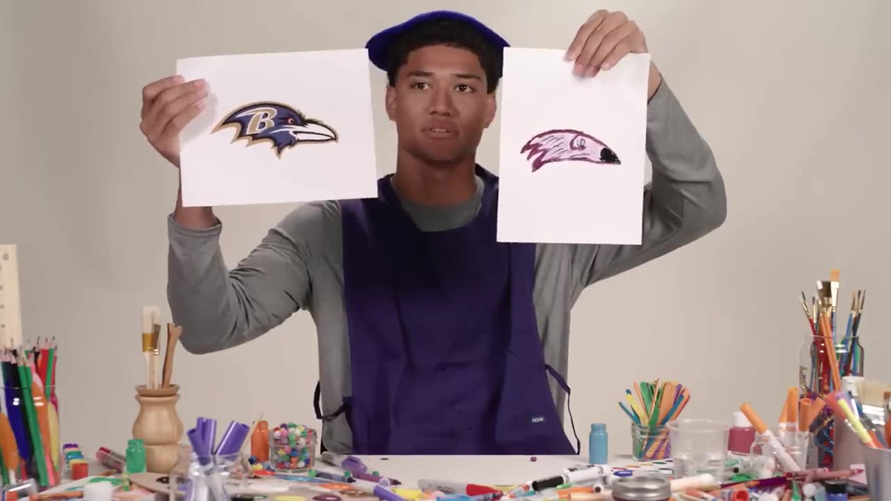 How to draw the Baltimore Ravens Logo (Old Logo) - NFL Team Series