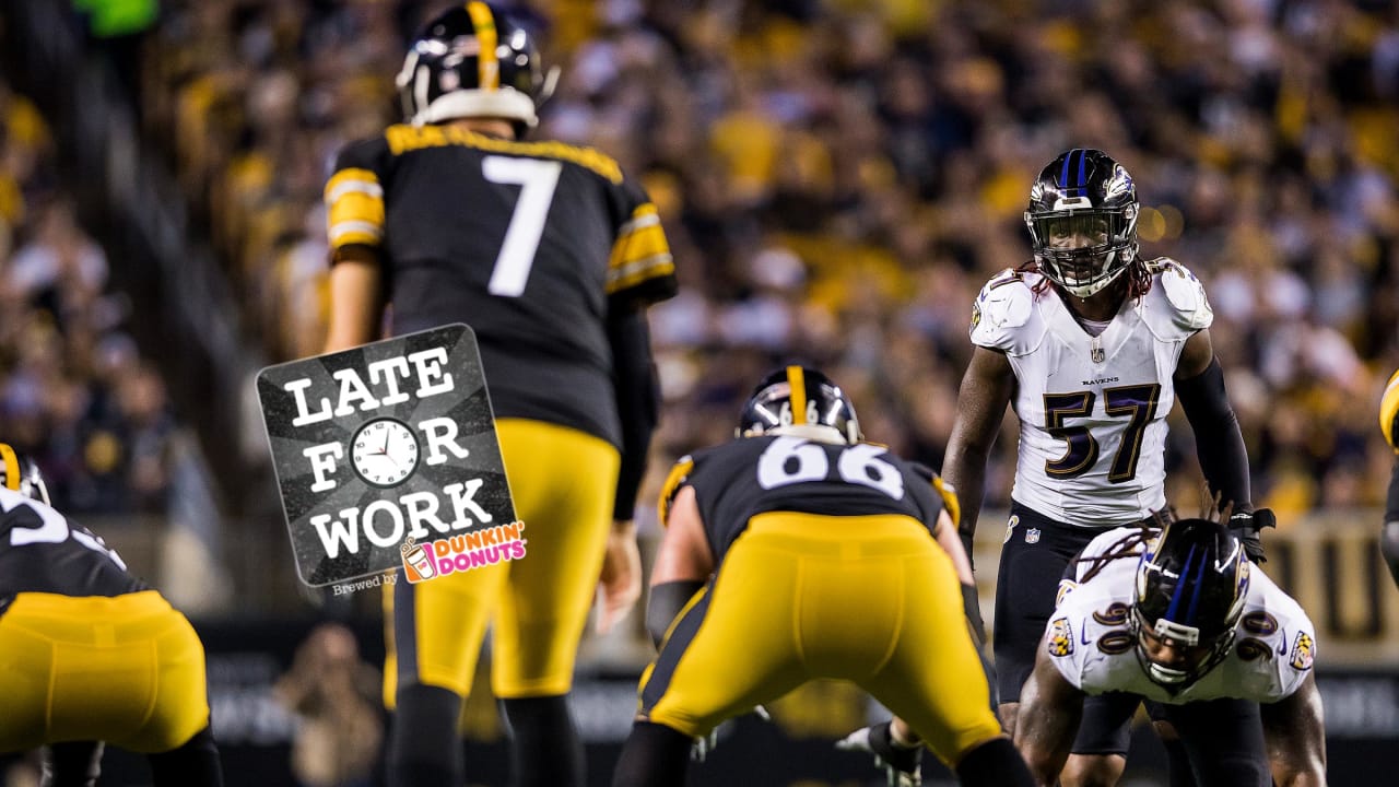 steelers Stephon Tuitt goes over to @Ravens Ronnie Stanley while