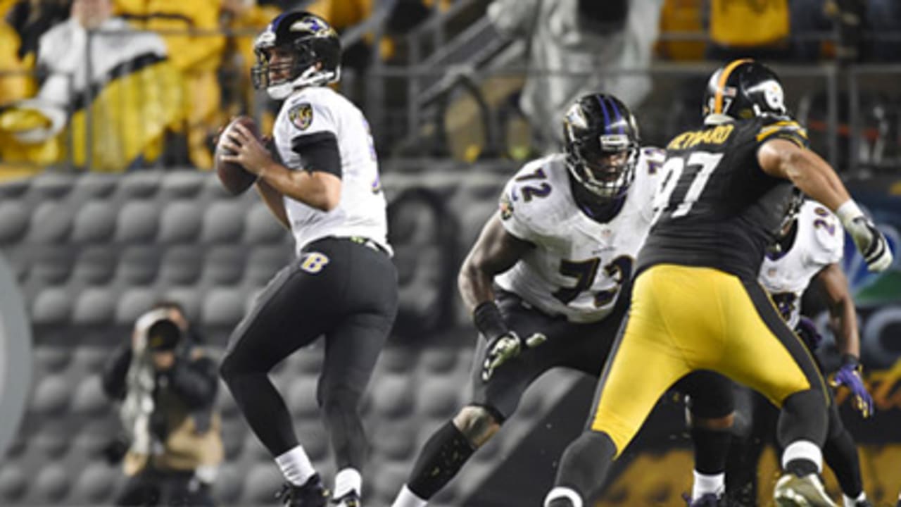 Crockett Gillmore celebrates a fourth quarter touchdown with Joe