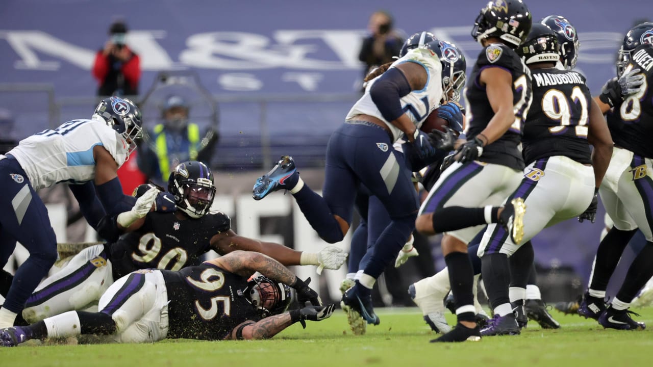 Tennessee Titans vs. Baltimore Ravens, Week 11, 2020, M&T Bank Stadium,  Defense, Derek Henry