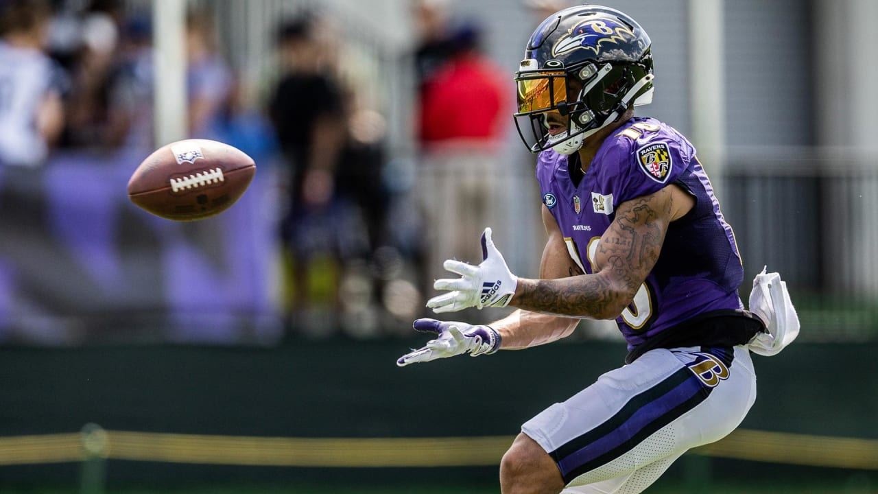 Baltimore Ravens punter Jordan Stout (11) warms up before an NFL