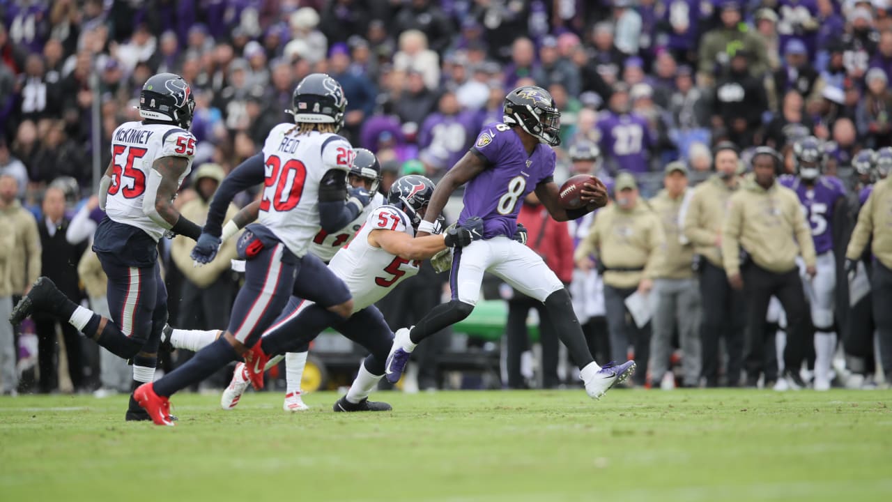 Lamar Jackson, Ravens run past Texans