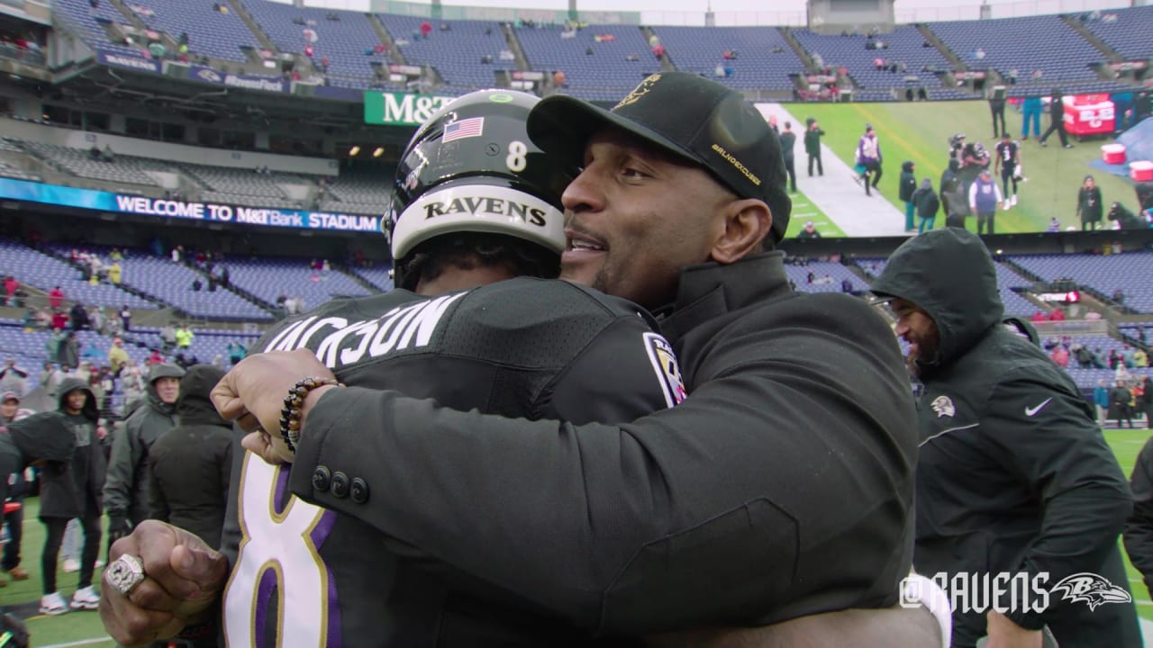 Lamar Jackson Ray Lewis Hug Before 49ers Game