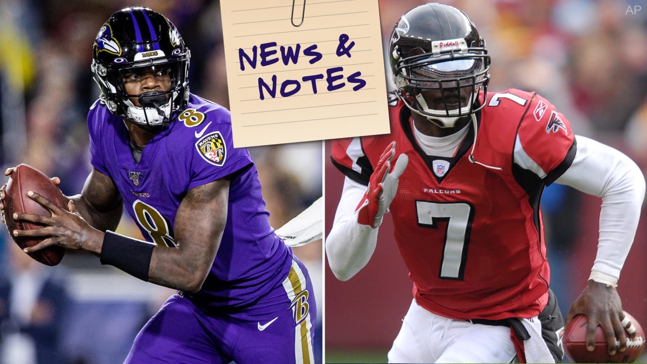 News & Notes: Lamar Jackson Would Be 'Honored' to Break Michael Vick's  Rushing Record