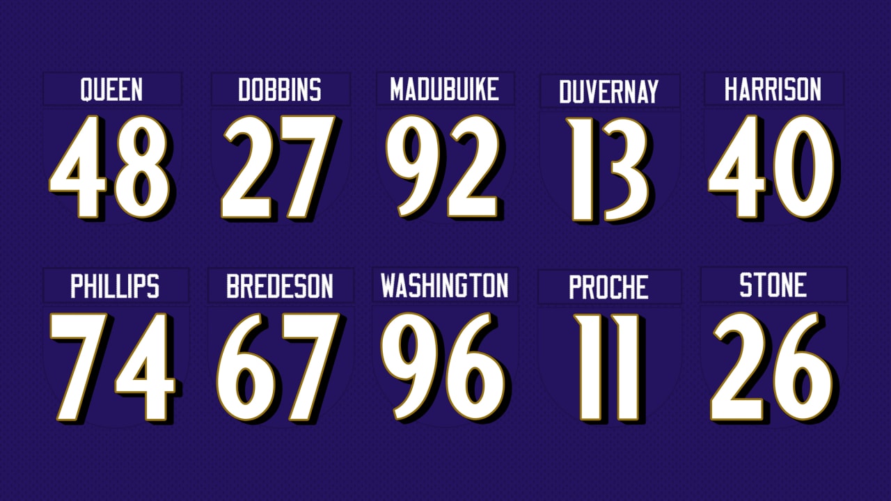 ravens jersey numbers