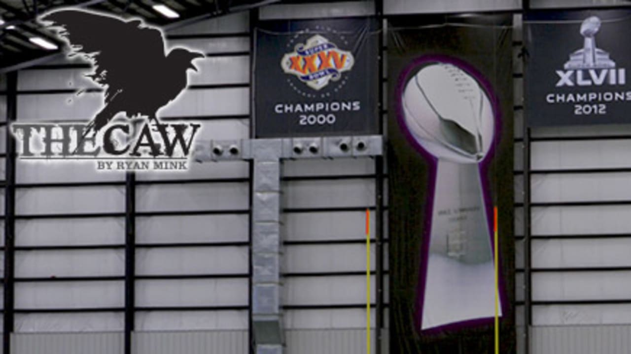 BALTIMORE RAVENS 2X SUPER BOWL CHAMPIONS FRAMED WOOL BANNER WINNING STREAK