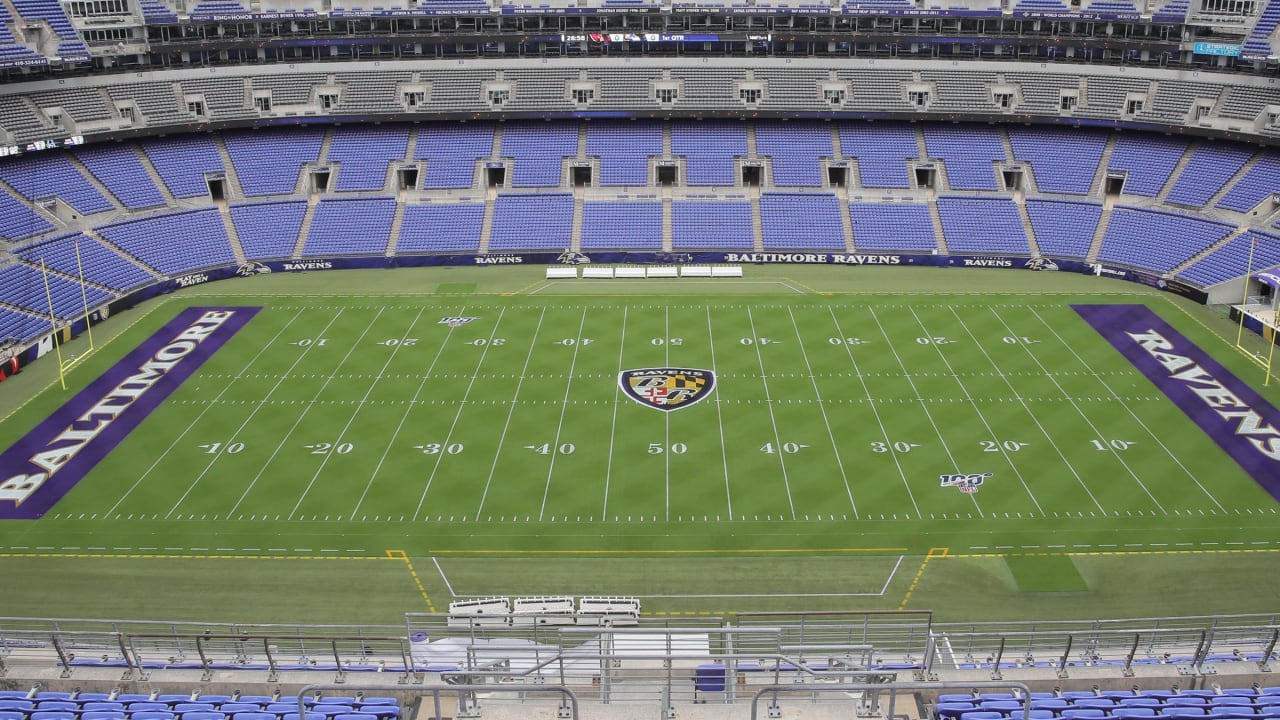 Ravens' Iconic Shield Logo Painted at Midfield