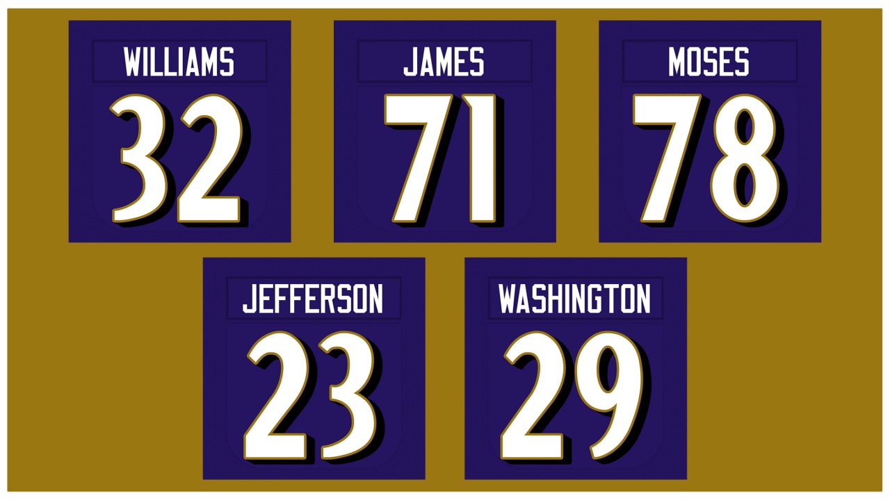 Baltimore ravens on sale jersey numbers