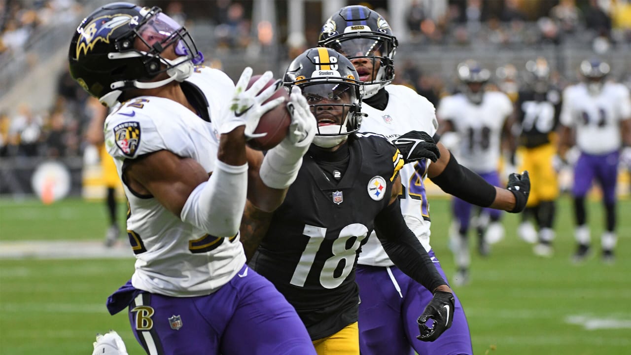 Marcus Williams Makes End Zone Interception RavensSteelers Highlights