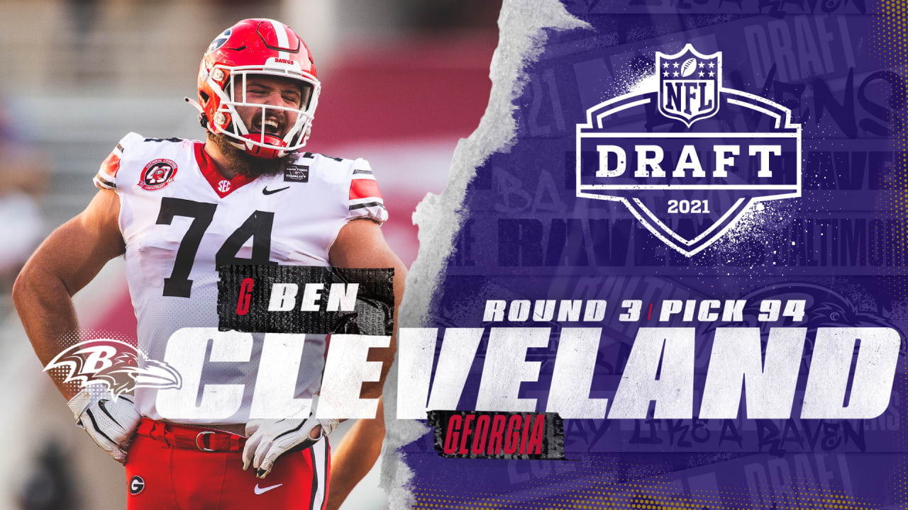 2021 NFL Draft Guard Ben Cleveland, Round 3, Pick 94