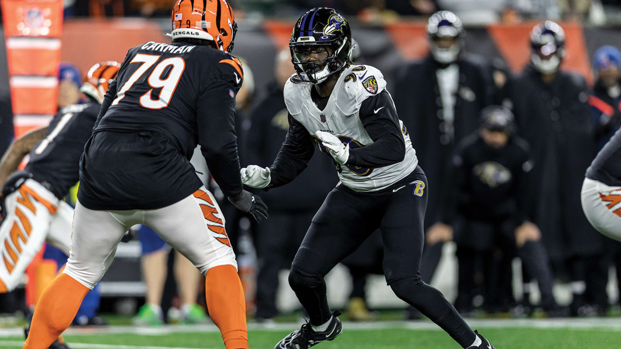 Baltimore Ravens linebacker David Ojabo looks on during the second