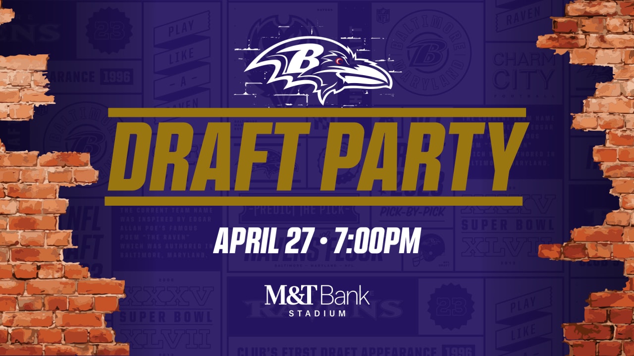 Press Release Ravens to Host April 27 Draft Party at M&T Bank Stadium