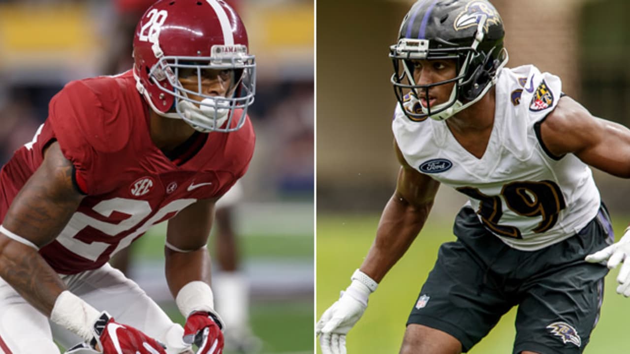 Ravens CB Marlon Humphrey on sideline with helmet off vs Chiefs