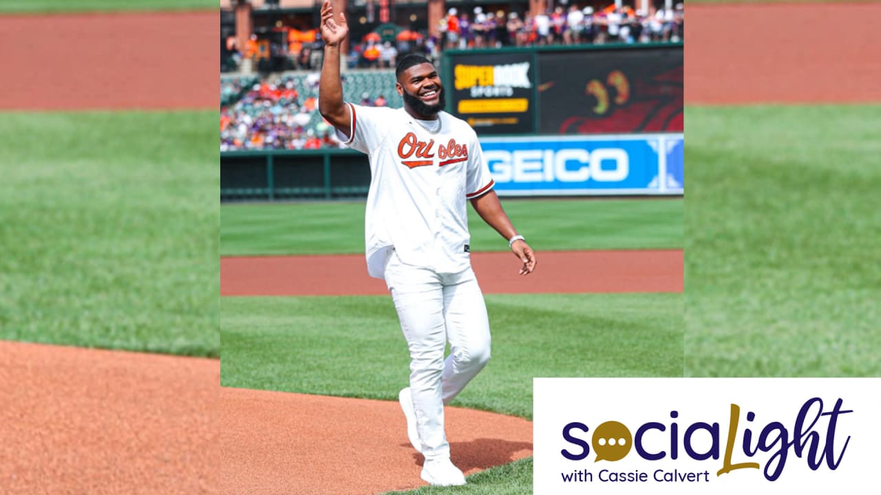 Trenton Simpson Throws Out First Pitch As Ravens-Orioles Show Love