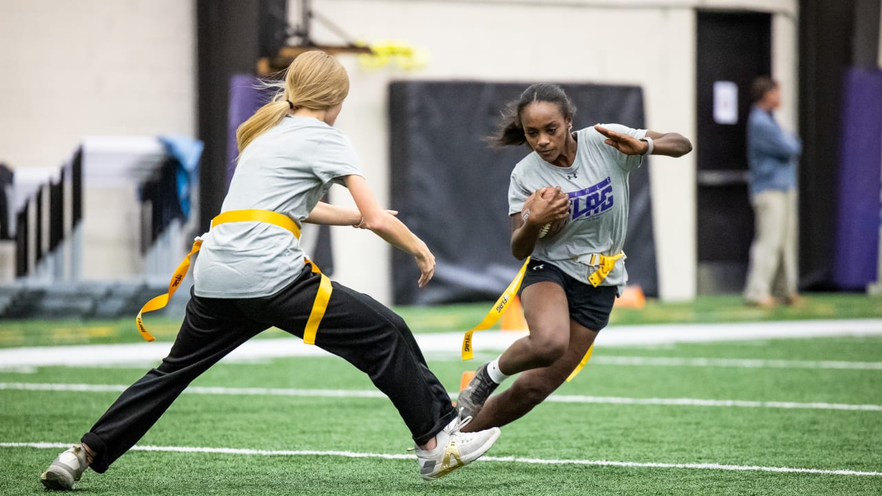 Women's Flag Football exhibition game held at halftime of Giants