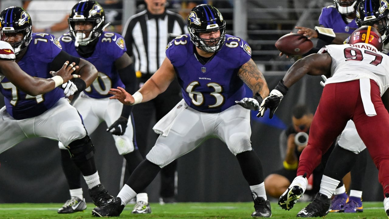 Ravens C Tyler Linderbaum and LG John Simpson in PFF's Team of The Week