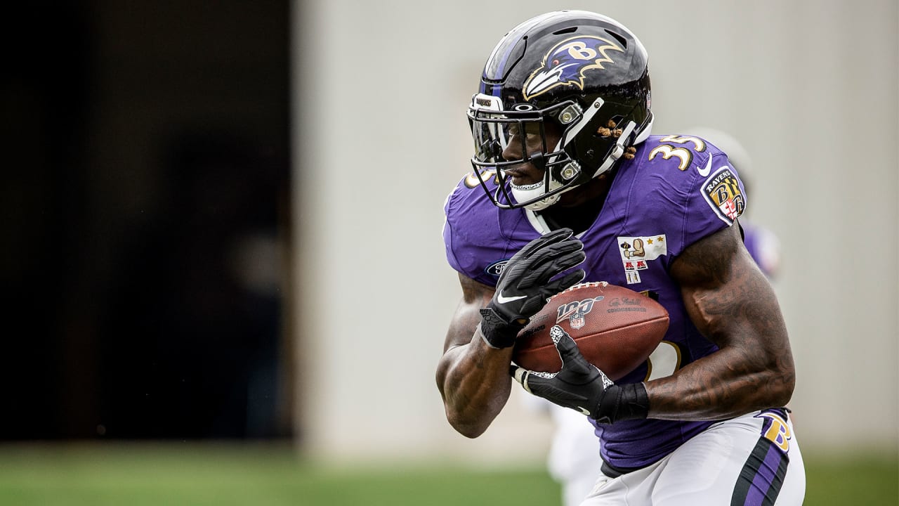 No, Baltimore Ravens running back Gus Edwards isn't going to stop