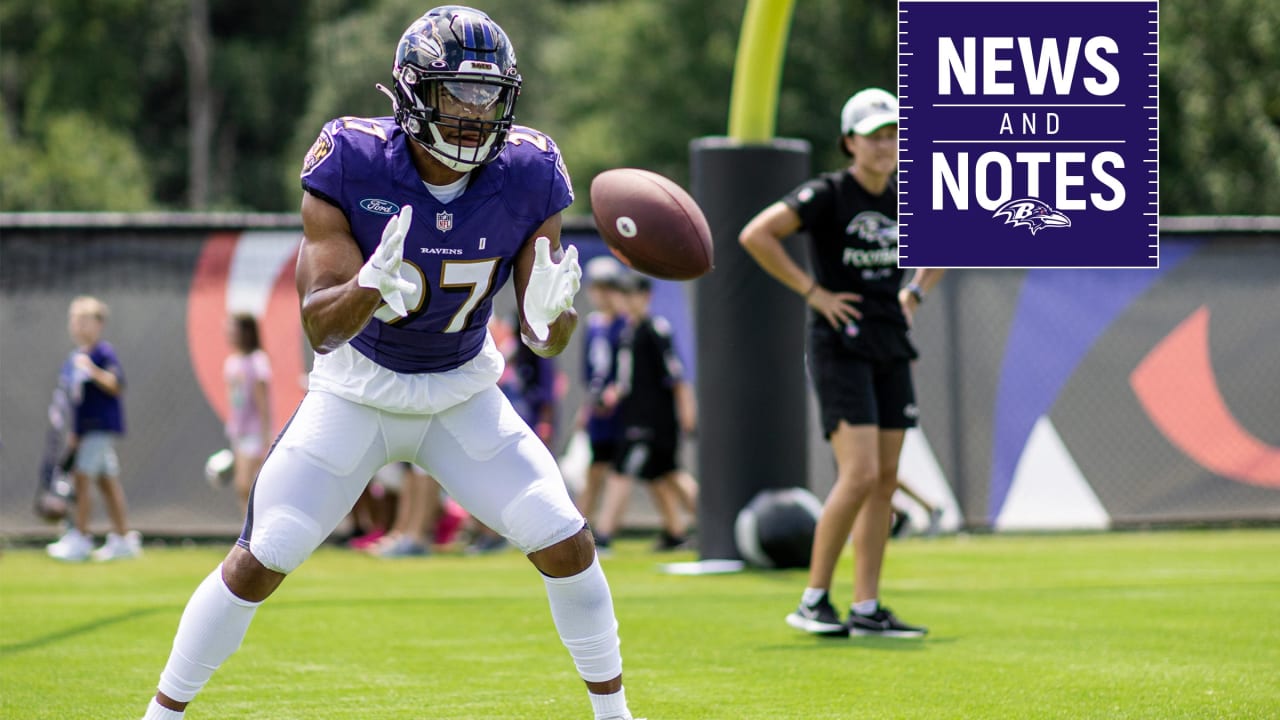 J.K. Dobbins Makes His Debut at Ravens Training Camp