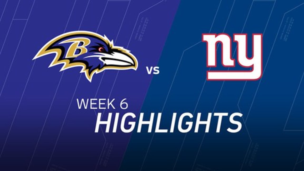 Ravens vs. Giants  NFL Week 6 Game Highlights 