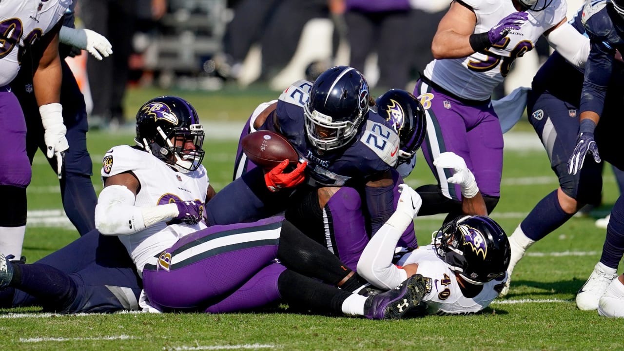 Baltimore Ravens at Tennessee Titans, Wild Card, Playoffs, AFC, Nissan  Stadium, January 10, 2020, Post-Season, Derrick Henry, Defense