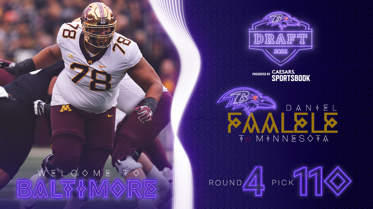 Ravens Select T Daniel Faalele with 110th Pick in the 2022 NFL Draft