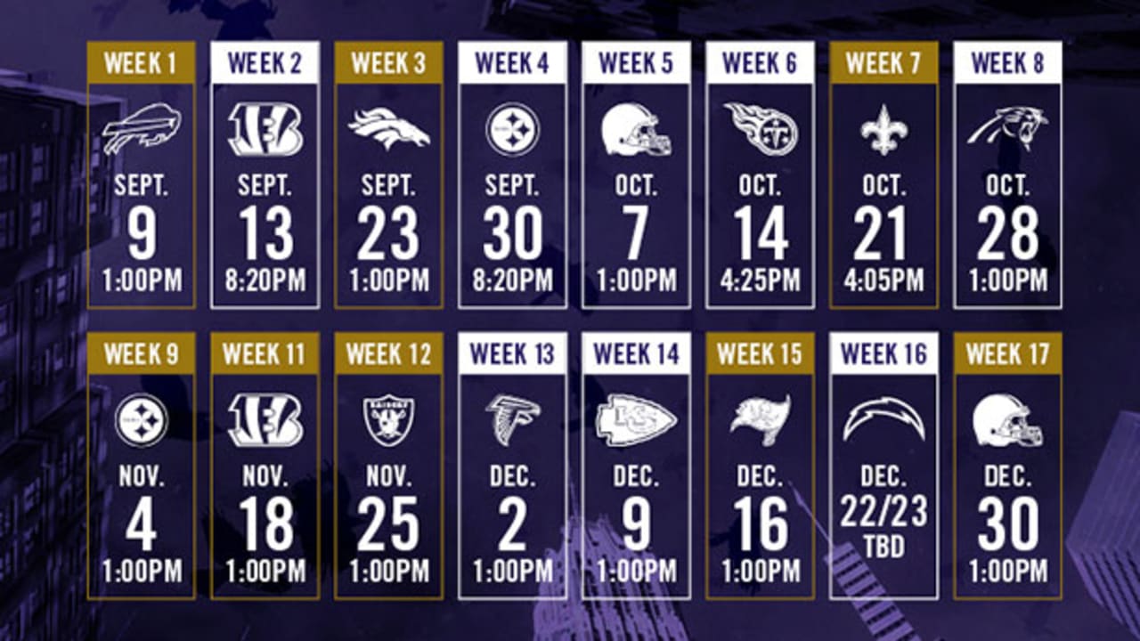 Baltimore Ravens Announce 2018 Schedule