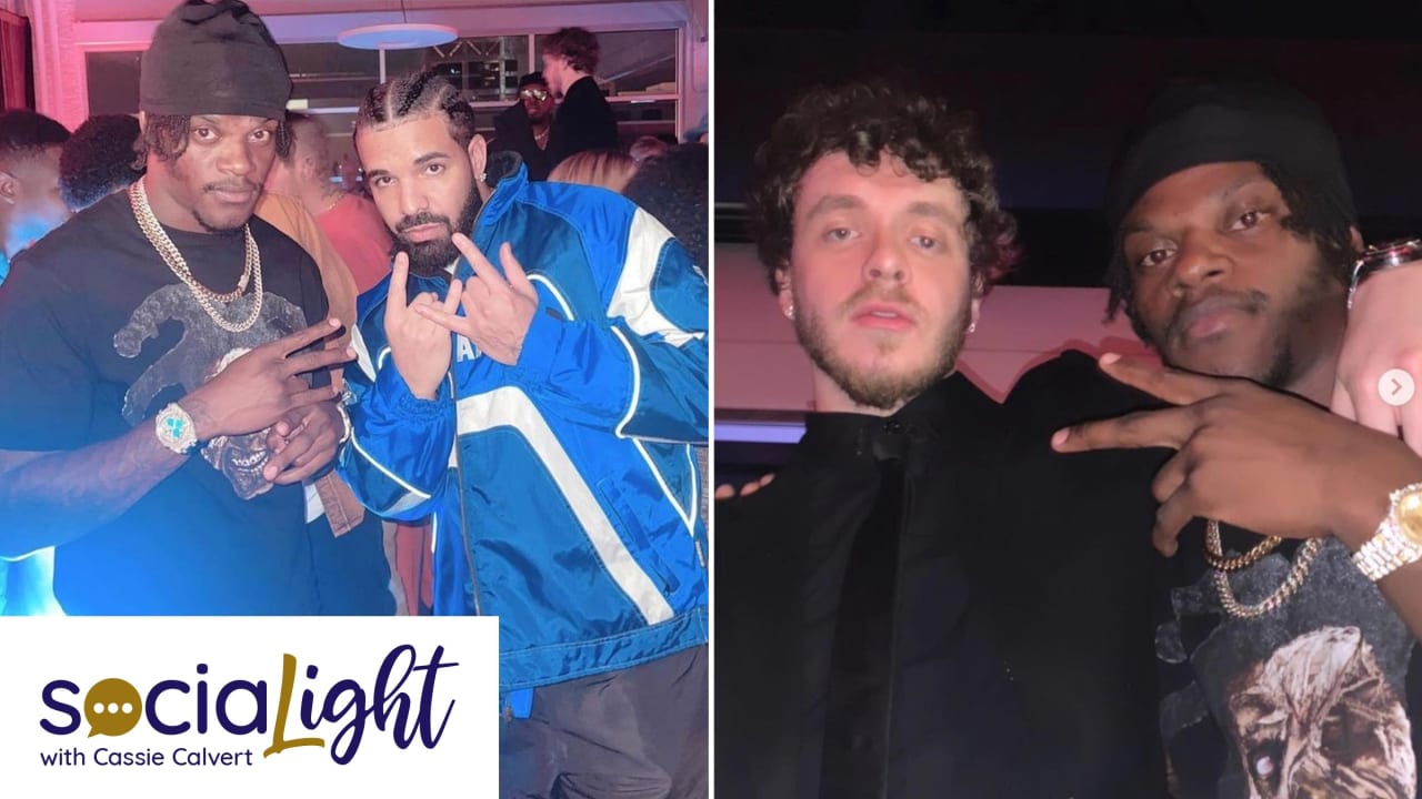 Lamar Jackson Hangs With Drake, Jack Harlow at Kentucky Derby