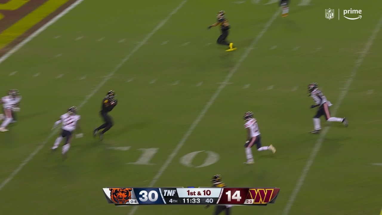 Washington Commanders Sam Howell rainbows 37-yard deep ball to wide  receiver Curtis Samuel