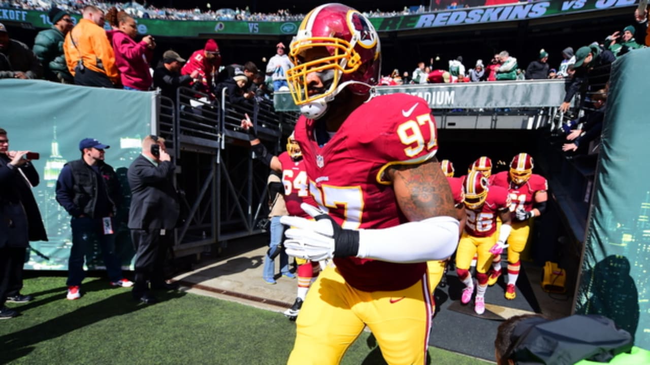 Dallas Cowboys defensive end Jason Hatcher before the start of an