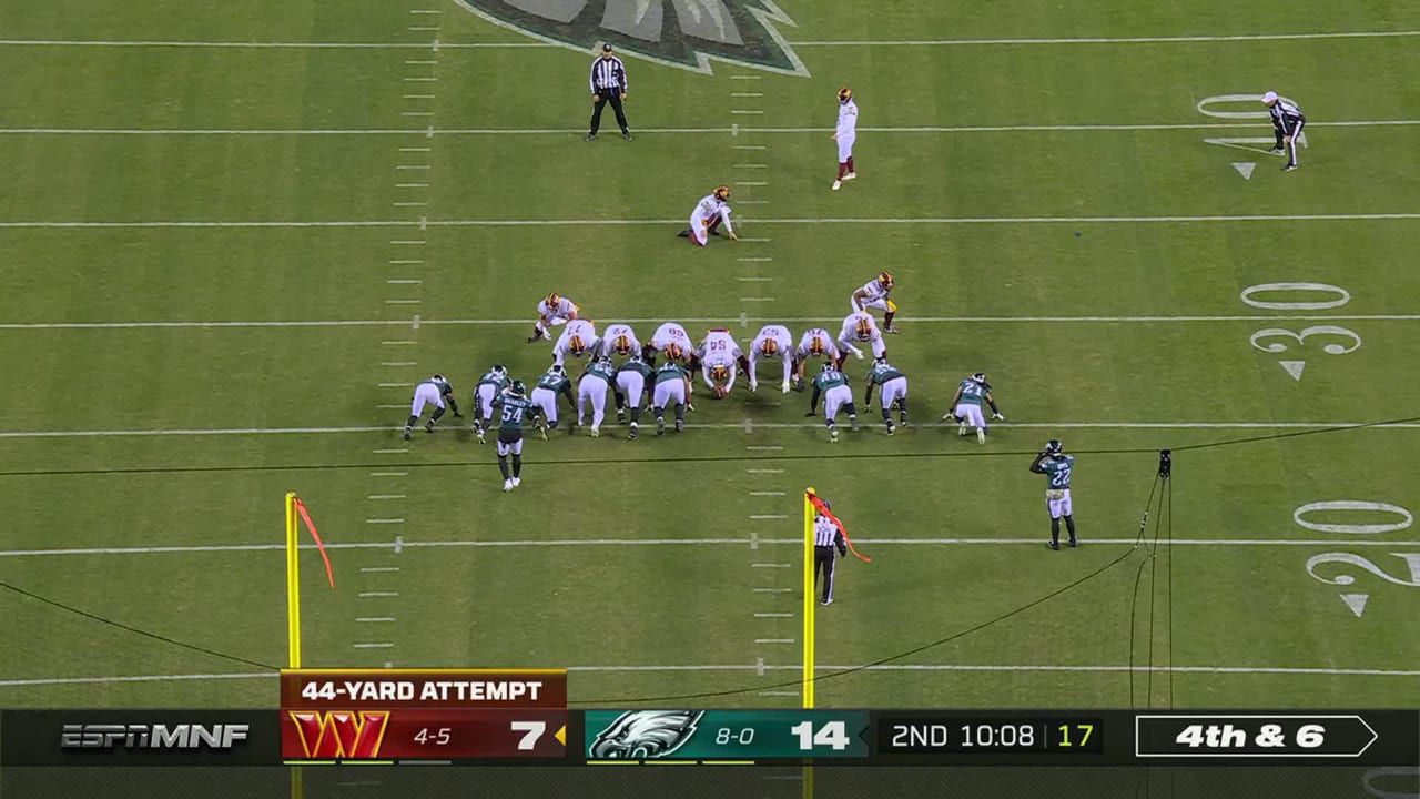 Joey Slye's 39-yard FG extends Commanders' lead to 10 vs. Eagles